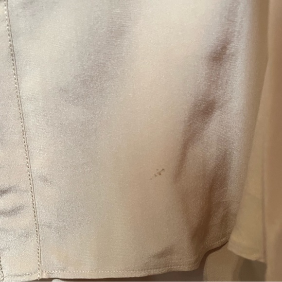 LANVIN Gold Silk Button Down Blouse*Size Large* - Picture 6 of 6